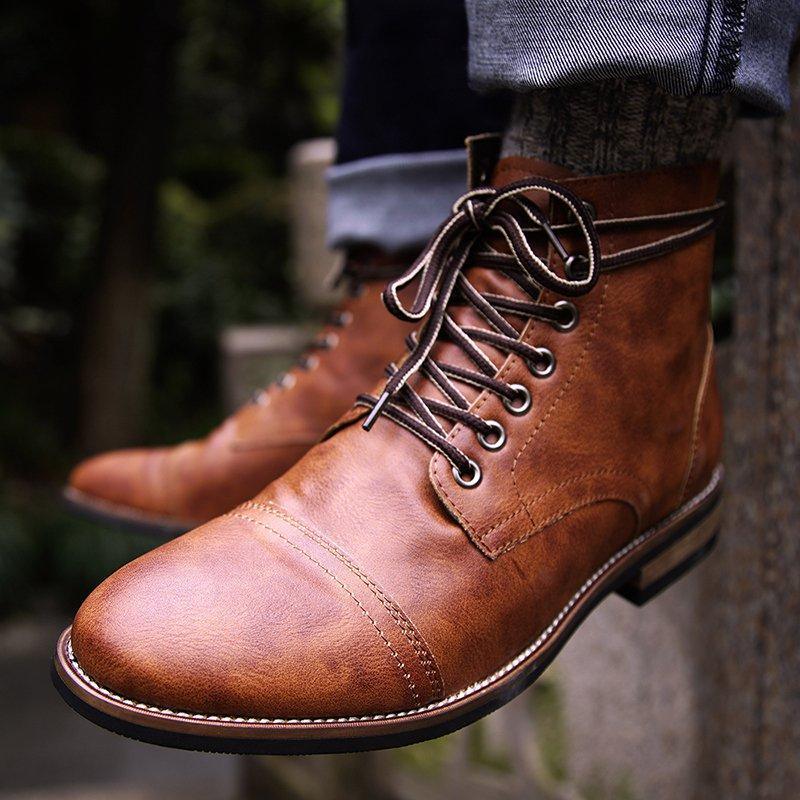 Men’s High-Cut Lace-up Vintage Military Boot Kudos Gadgets