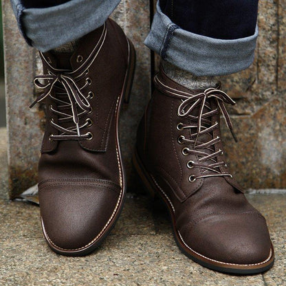 Men’s High-Cut Lace-up Vintage Military Boot Dark Brown / 6 Kudos Gadgets